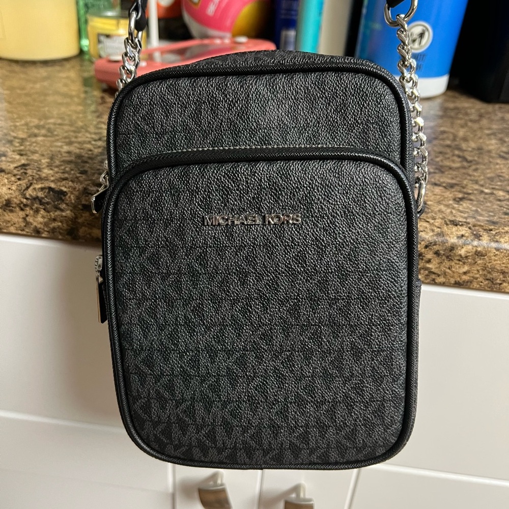 Michael Kors Black Logo-Print Crossbody Belt Bag